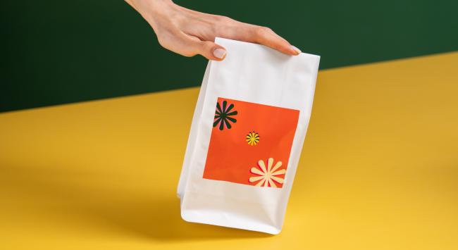 hand displaying food packaging